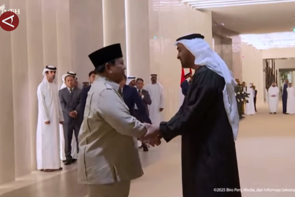 Presiden RI Prabowo bertemu Presiden UEA di Abu Dhabi