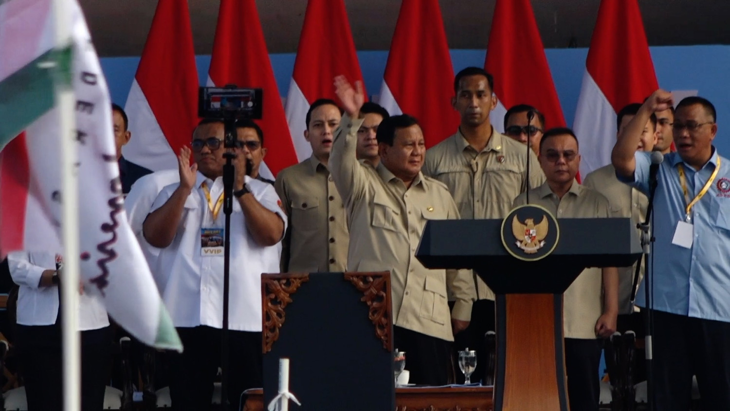 Hadiri May Day, Prabowo bertekad perjuangkan kesejahteraan buruh